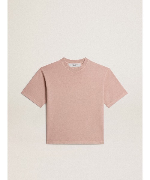 tシャツ Tシャツ（パウダーピンク） バックに逆さまのロゴ - Boxy fit レディースの画像