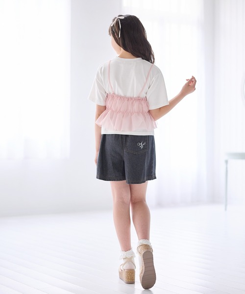 Amourire girl（アムリールガール） スカート 刺繍デニムスカート