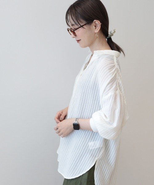 AMERICAN HOLIC ブラウス シャツ ドビーストライプシャツ