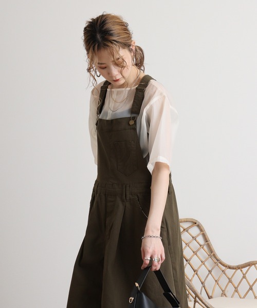 atONE（アットワン） サロペット オーバーオール マキシ丈フレアサロペ