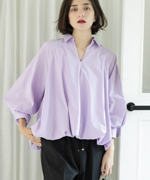 ブラウス シャツ 「一部店舗限定販売」キレイ×リラックス スキッパーブラウス「洗濯機で洗える」 レディース 楽天市場】ブラウス レディース ストレッチ パウダーサテン