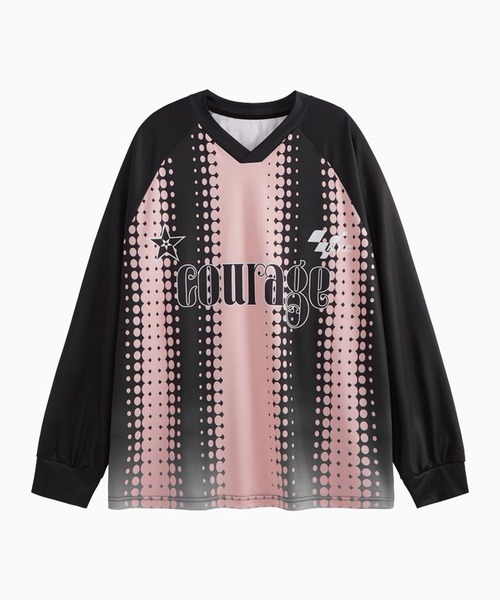 CORPUS TOKYO tシャツ ロングスリーブ Vネック メッシュ ゲーム