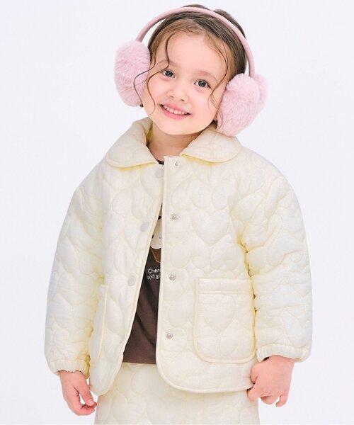 ハートキルトセットアップ(110〜140) キッズ 子供服 女の子 apres les cours ブルゾン アウター 「セットアップ可」ハート柄