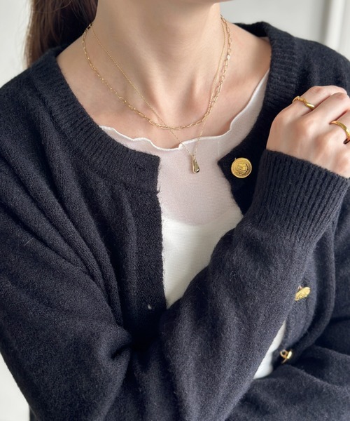 sowang ネックレス ドロップモチーフ2連ネックレス レディース