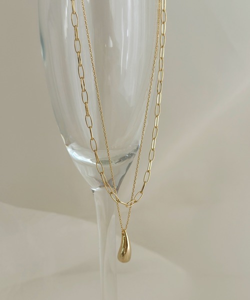 sowang ネックレス ドロップモチーフ2連ネックレス レディース