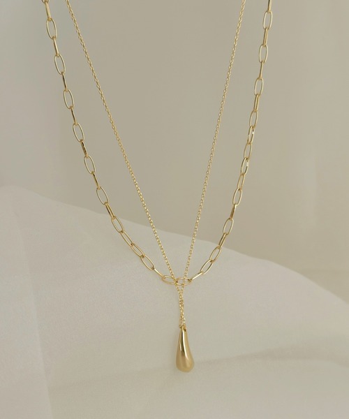 ete ゴールド ドロップ型ネックレス Ete チャンキードロップネックレス(ゴールド／シルバー)※オンライン