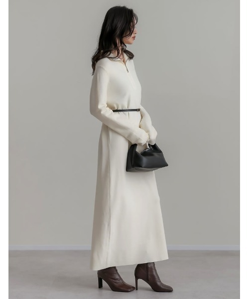 Re:EDIT ワンピース 「低身長サイズ有」ミラノリブハーフジップニット