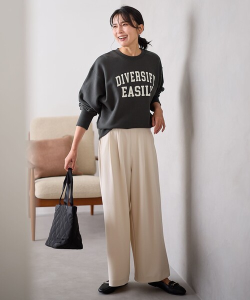 ANY（エニィ） パンツ 「洗濯機可/ウエストゴム」2タックジョーゼット