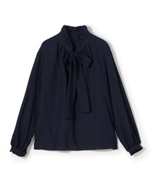 【最終値下げ】Ballsey ネイビー半袖ブラウス リボン付き Ballsey ブラウス シャツ グロスアムンゼン フリルカラーリボン