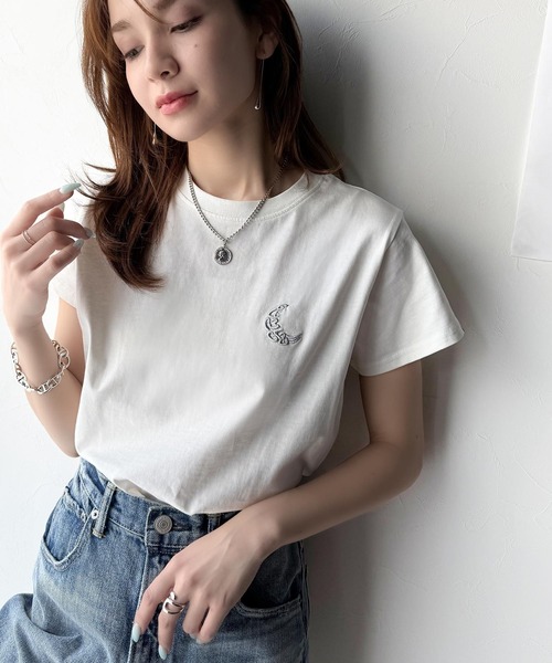 classicalelf tシャツ オーガニックコットン100%。胸元ラメ糸