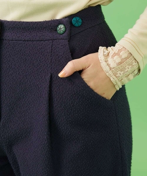 Jocomomola（ホコモモラ） パンツ カットソーツイード ワイドパンツ