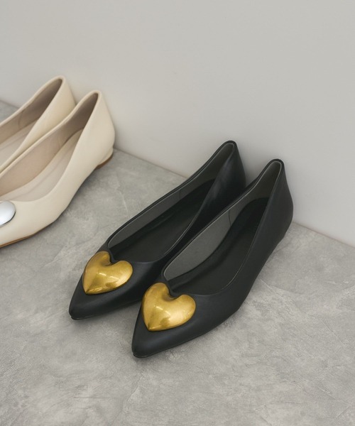 Juze（ジュゼ） バレエシューズ パンプス メタルハートパンプス