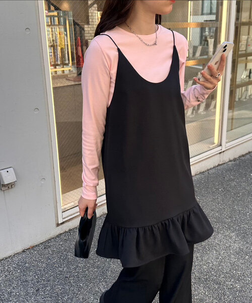 ブラウス シャツ 裾フリルキャミチュニック レディース