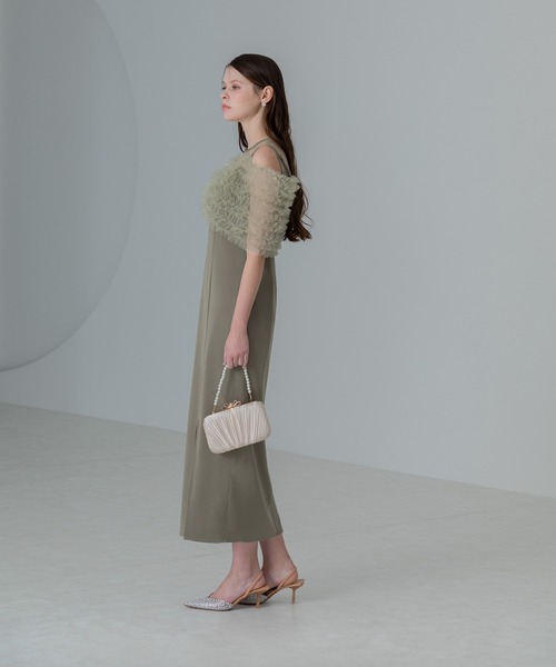 Leja ドレス 「LEJA」チュールフリルビスチェIラインドレス