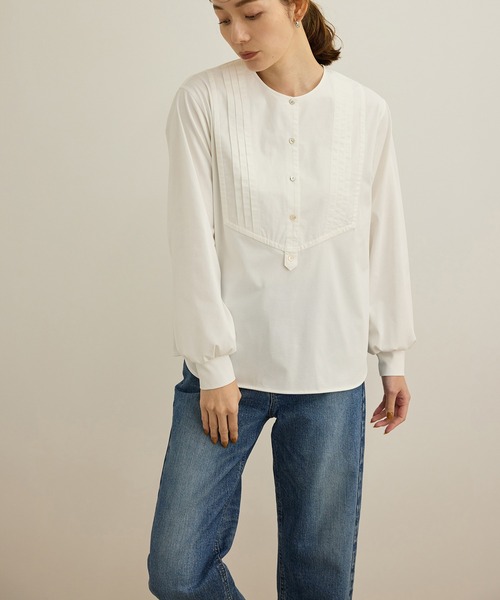 tシャツ 「洗える」布帛コンビシャツカットソー レディース