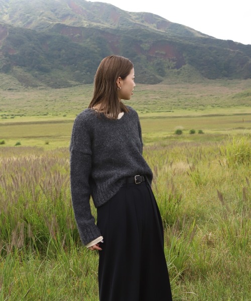 「Reurie'」 Vネックニット FREE ピンク レディース_画像5