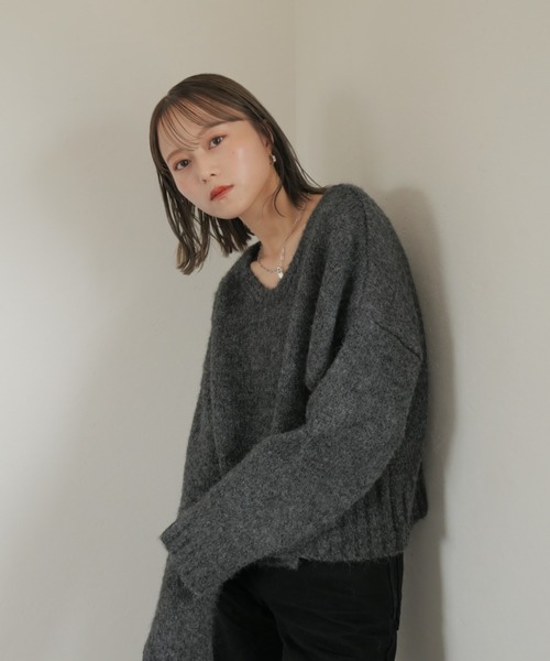 「Reurie'」 Vネックニット FREE ピンク レディース_画像7