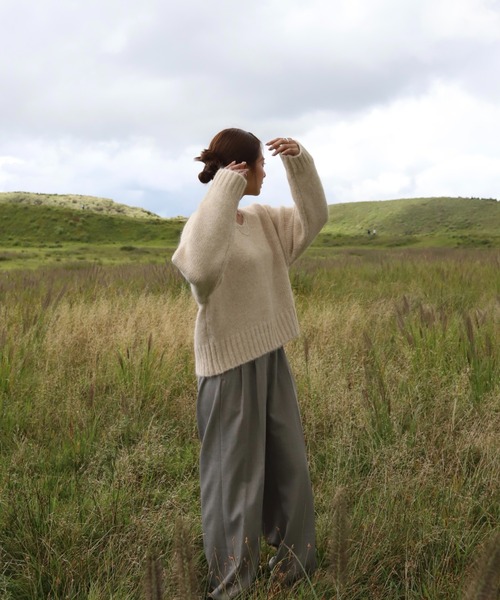 「Reurie'」 Vネックニット FREE ピンク レディース_画像8