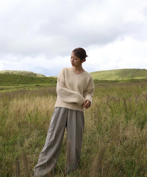 「Reurie'」 Vネックニット FREE ピンク レディース_画像9