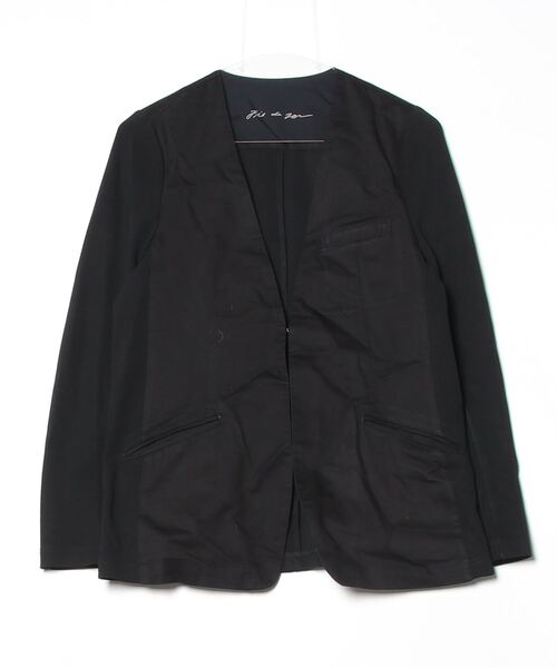 【2025】お歳暮・冬ギフト DE FIL FER ブラック FREE ノーカラージャケット FER」 「FIL ジャケット・アウター