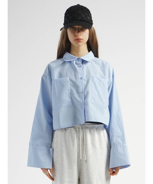 ブラウス シャツ WIDE SLEEVE CROPPED SHIRT レディース ブラウス シャツ WIDE SLEEVE CROPPED SHIRT レディース
