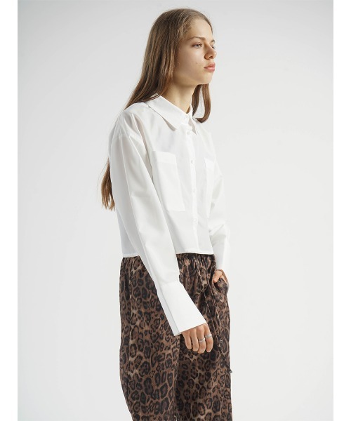 ブラウス シャツ WIDE SLEEVE CROPPED SHIRT レディース