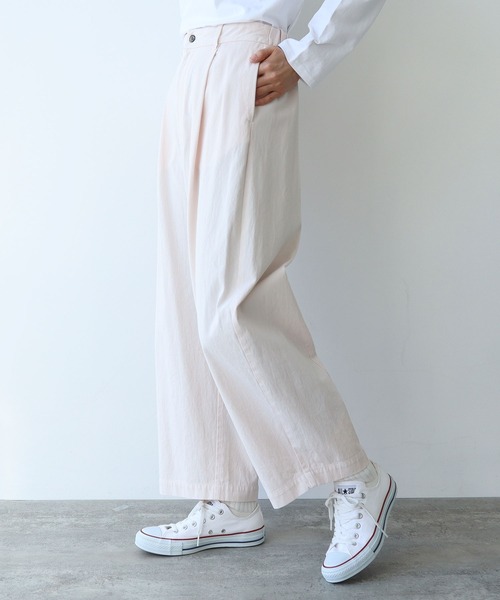 60/2強撚コットン テーパードパンツ（その他パンツ）｜yuni