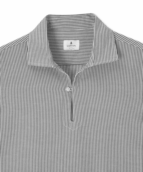 LANVIN en Bleu シャツ シアサッカー素材 7分袖 スキッパー