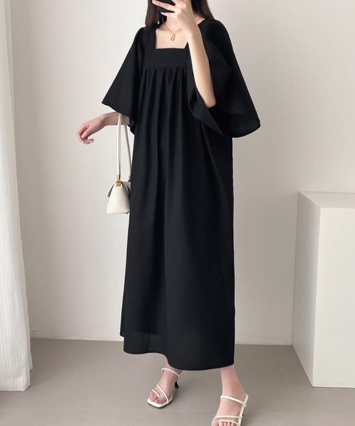 ABITOKYO（アビトーキョー） ワンピース フレア袖スクエアネックロング