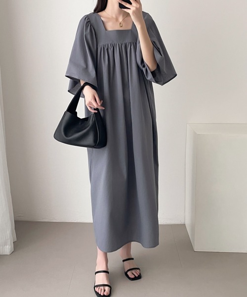 ABITOKYO（アビトーキョー） ワンピース フレア袖スクエアネックロング