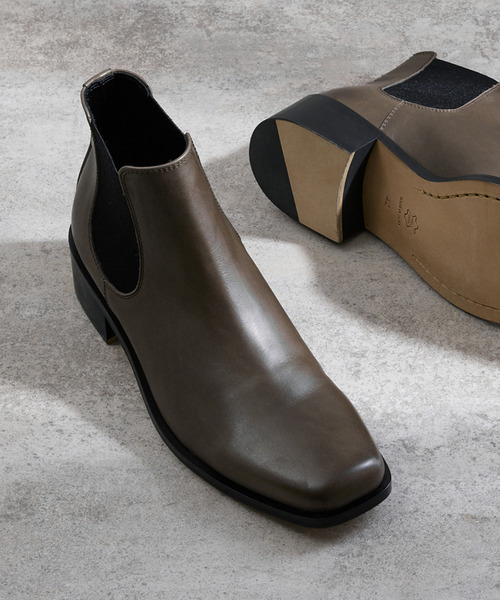 And A ブーツ PADRONE パドローネ / BL SQUARE SIDE GORE BOOTS