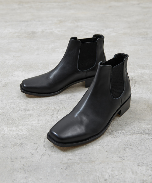 And A ブーツ PADRONE パドローネ / BL SQUARE SIDE GORE BOOTS
