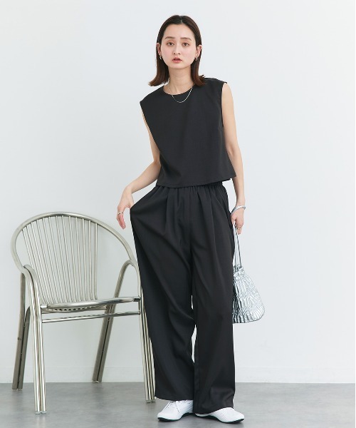 ad thie セットアップ ノースリーブ トップス ロングパンツ