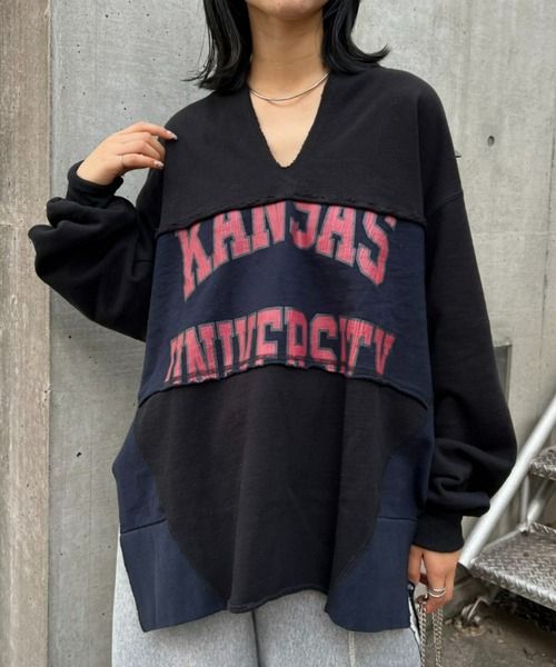 「etsinta」 スウェットカットソー ONE SIZE ブラック レディース