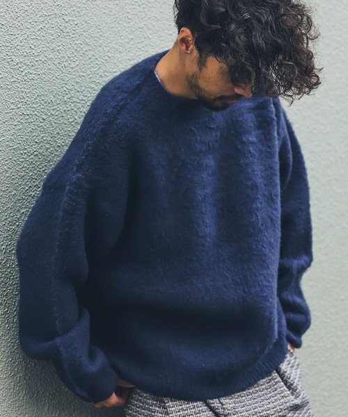 URBAN RESEARCH Sonny Label 長袖ニット LARGE ネイビー メンズ