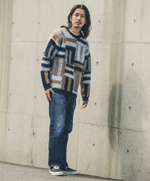 「URBAN RESEARCH Sonny Label」 長袖ニット LARGE ネイビー メンズ_画像9