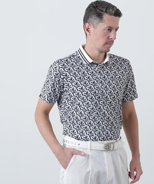 ポロシャツ ポロ 「St ANDREWS」エアロクールピケSAモノグラム柄半袖ポロシャツ (WOMENS) レディース St ANDREWS ポロシャツ 「St ANDREWS」エアロクールピケSA
