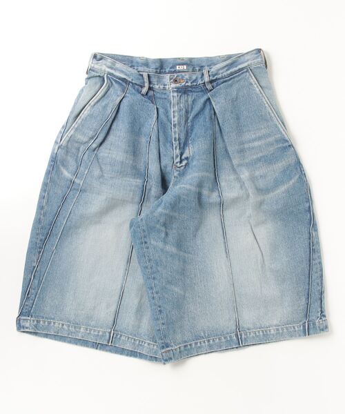 KHOKI（コッキ） ジーンズ 「KHOKI」別注 Pleat-design denim shorts