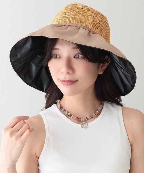 Lace Ladies 帽子 ハット ストラップ付き バック リボン