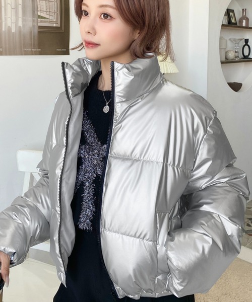 「moment+」 ブルゾン L シルバー レディース_画像9