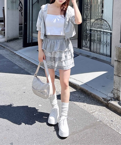 leticanterbury パーカーセットアップ⭐︎レディースL COO+i パーカー セットアップ スカートセット レディース