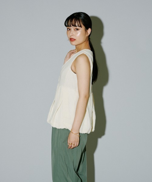 terrace ベスト ジレ ペプラムバルーンベスト レディース