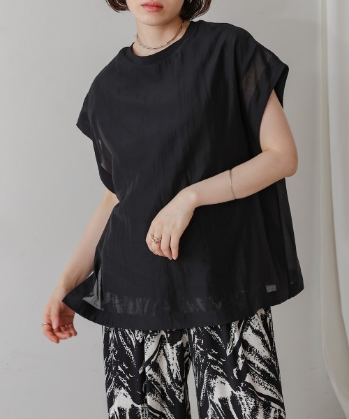 tシャツ シアーカットドッキングサイドボタンプルオーバー レディース | Bou Jeloud | 04