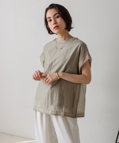tシャツ シアーカットドッキングサイドボタンプルオーバー レディース | Bou Jeloud | 17