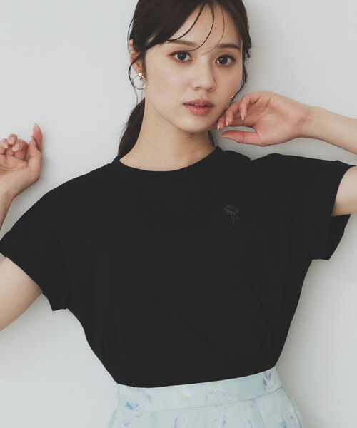 index（インデックス） tシャツ 「6色展開／S-3Lサイズ」フラワー刺繍T