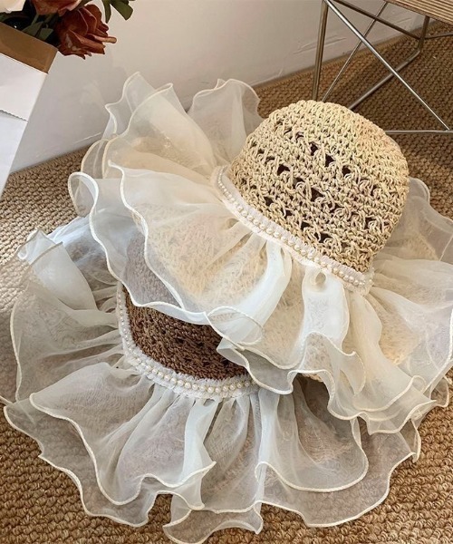ベージュ パール付き 麦わら帽子 Pearl Straw hat パール付き麦わら帽子 | N sept