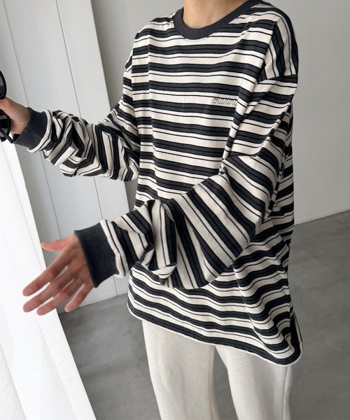 「CANAL JEAN」 長袖カットソー ONE SIZE グレー レディース