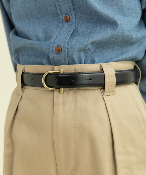 CHILD WOMAN ベルト 真鍮ひっかけバックル 牛革ベルト レディース