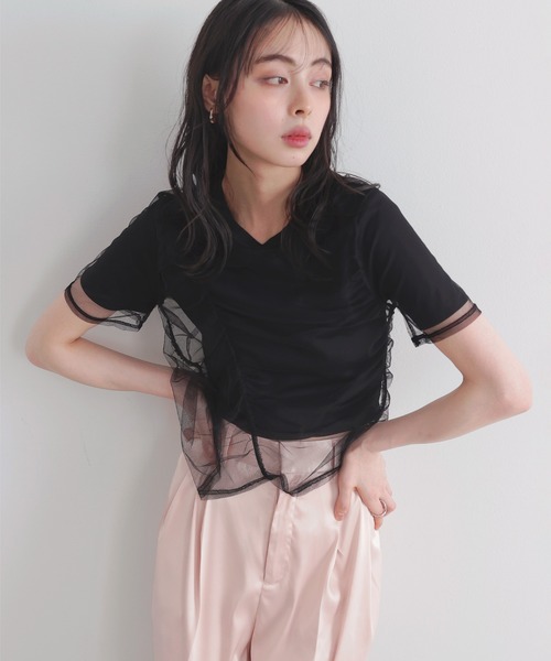 「LIAN」 半袖カットソー FREE ブラック レディース_画像3