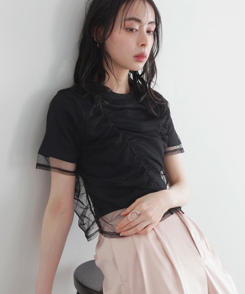 「LIAN」 半袖カットソー FREE ブラック レディース_画像4